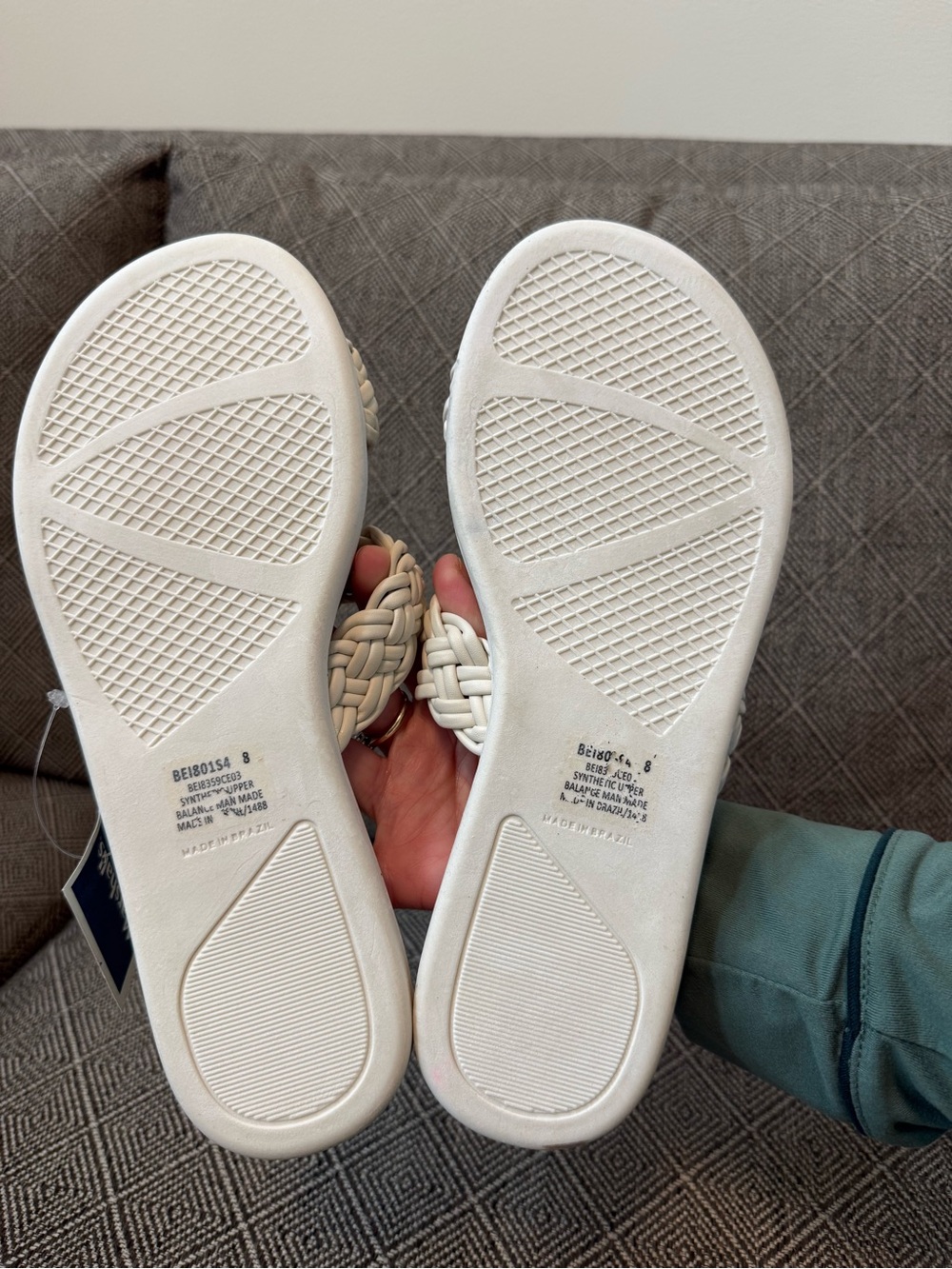 Steve Madden Cream Braided Double-Strap Slide Sandals - Picture 2 of 4